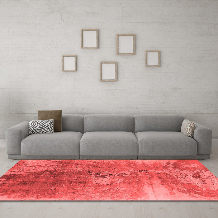 Industrial Red Washable Rugs