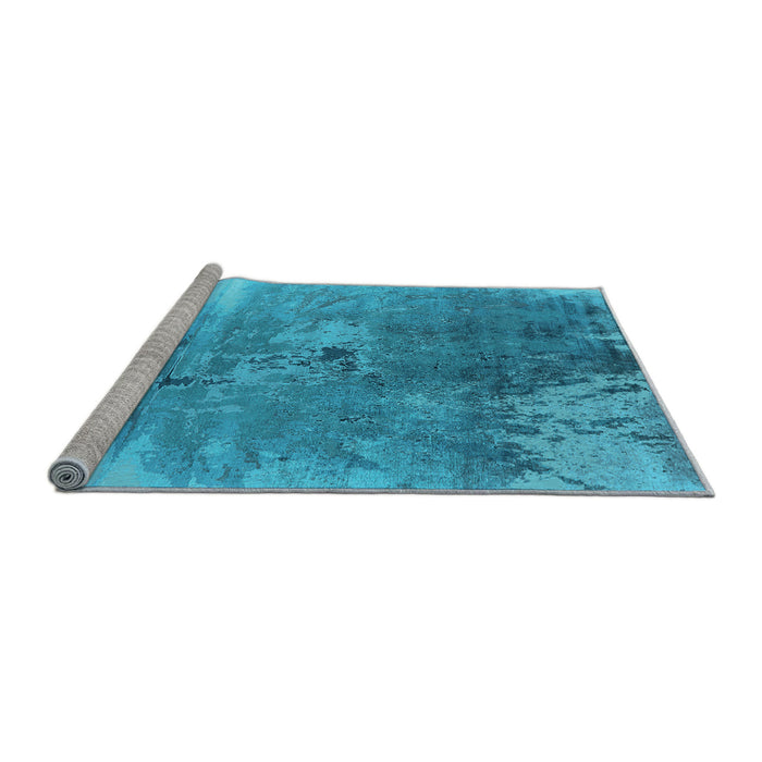 Sideview of Machine Washable Oriental Light Blue Industrial Rug, wshurb2059lblu