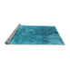 Sideview of Machine Washable Oriental Light Blue Industrial Rug, wshurb2059lblu