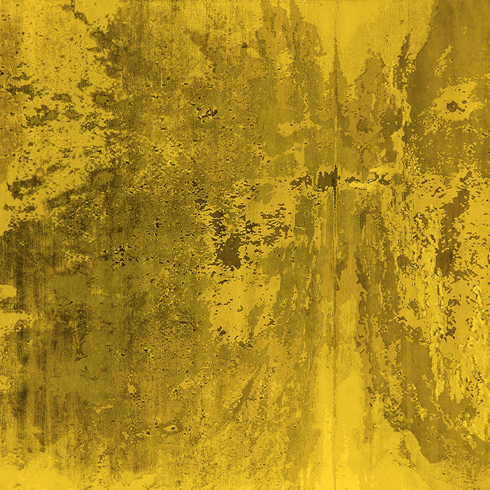 Square Machine Washable Oriental Yellow Industrial Rug, wshurb2059yw