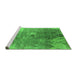 Sideview of Machine Washable Oriental Green Industrial Area Rugs, wshurb2059grn