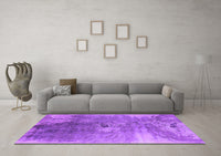 Machine Washable Oriental Purple Industrial Rug, wshurb2059pur