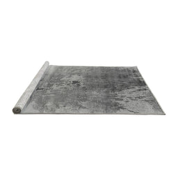 Sideview of Machine Washable Oriental Gray Industrial Rug, wshurb2059gry