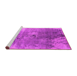 Sideview of Machine Washable Oriental Pink Industrial Rug, wshurb2059pnk