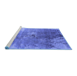Sideview of Machine Washable Oriental Blue Industrial Rug, wshurb2059blu