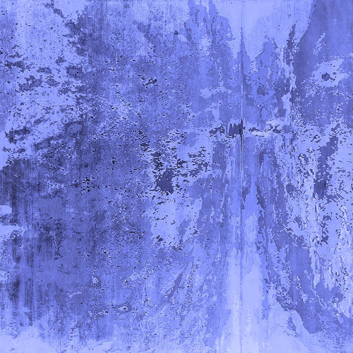 Square Machine Washable Oriental Blue Industrial Rug, wshurb2059blu