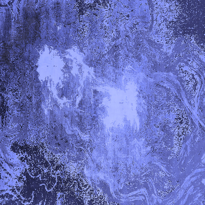 Square Machine Washable Oriental Blue Industrial Rug, wshurb2060blu