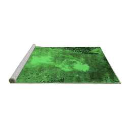 Sideview of Machine Washable Oriental Green Industrial Area Rugs, wshurb2060grn
