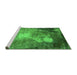 Sideview of Machine Washable Oriental Green Industrial Area Rugs, wshurb2060grn