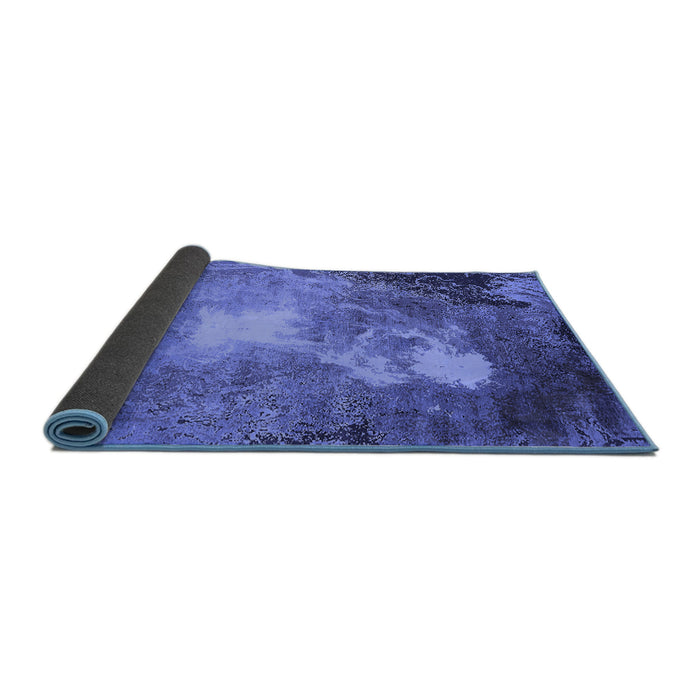 Sideview of Oriental Blue Industrial Rug, urb2060blu