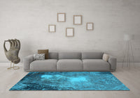 Machine Washable Oriental Light Blue Industrial Rug, wshurb2060lblu