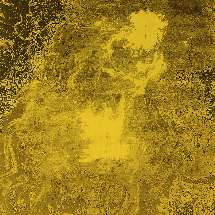 Machine Washable Oriental Yellow Industrial Rug, wshurb2060yw