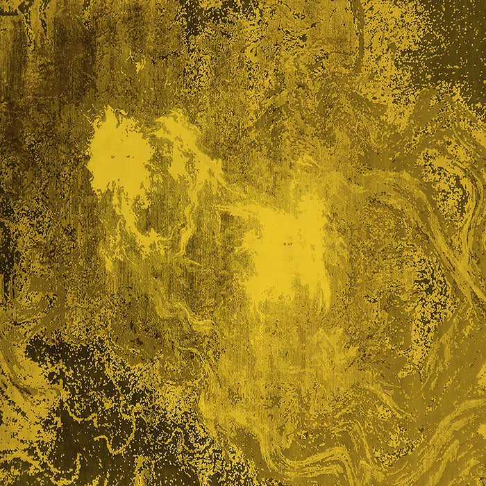 Square Machine Washable Oriental Yellow Industrial Rug, wshurb2060yw