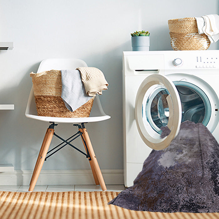 Machine Washable Industrial Modern Purple Rug in a Washing Machine, wshurb2060