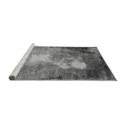 Sideview of Machine Washable Oriental Gray Industrial Rug, wshurb2060gry
