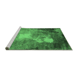 Sideview of Machine Washable Oriental Emerald Green Industrial Area Rugs, wshurb2060emgrn