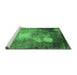 Sideview of Machine Washable Oriental Emerald Green Industrial Area Rugs, wshurb2060emgrn