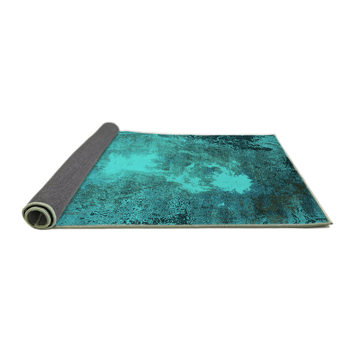 Sideview of Oriental Turquoise Industrial Rug, urb2060turq