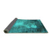 Sideview of Oriental Turquoise Industrial Rug, urb2060turq