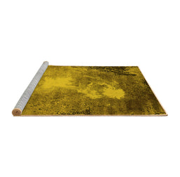 Sideview of Machine Washable Oriental Yellow Industrial Rug, wshurb2060yw