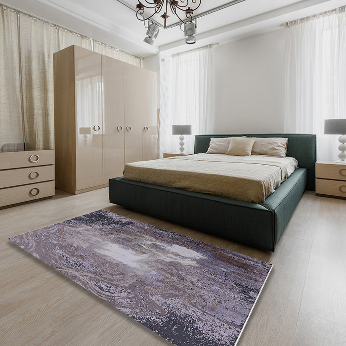 Machine Washable Industrial Modern Purple Rug in a Bedroom, wshurb2060