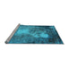 Sideview of Machine Washable Oriental Light Blue Industrial Rug, wshurb2060lblu