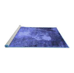 Sideview of Machine Washable Oriental Blue Industrial Rug, wshurb2060blu