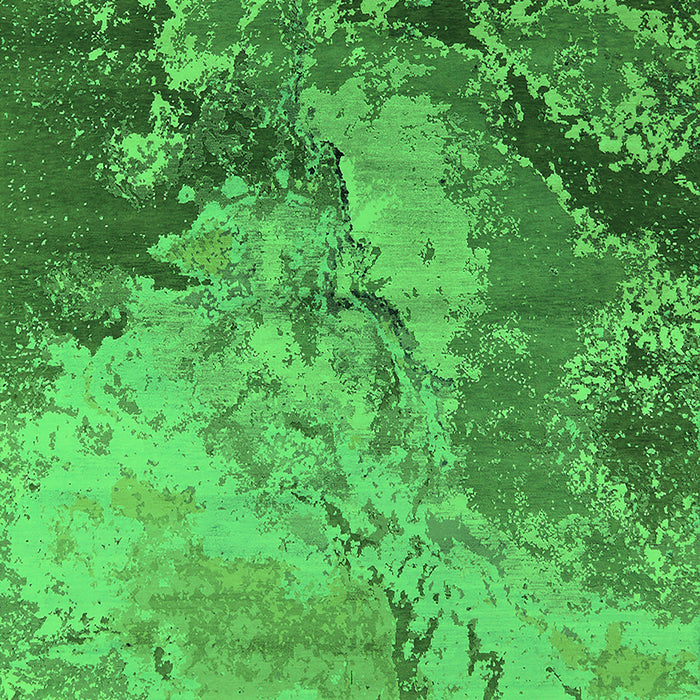 Machine Washable Oriental Green Industrial Area Rugs, wshurb2061grn