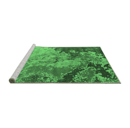 Sideview of Machine Washable Oriental Emerald Green Industrial Area Rugs, wshurb2061emgrn