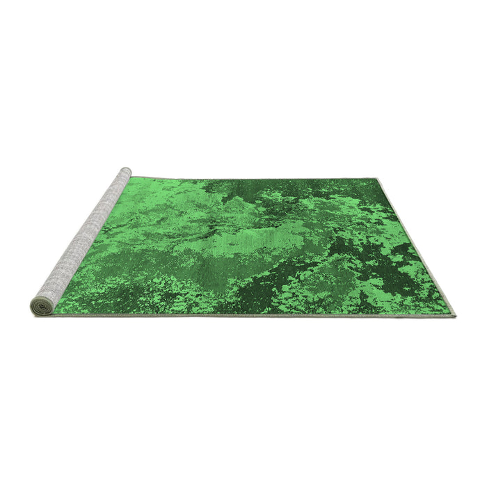Sideview of Machine Washable Oriental Emerald Green Industrial Area Rugs, wshurb2061emgrn