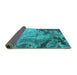 Sideview of Oriental Turquoise Industrial Rug, urb2061turq