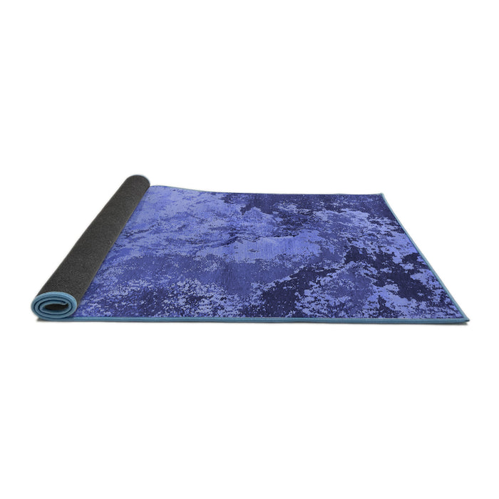 Sideview of Oriental Blue Industrial Rug, urb2061blu