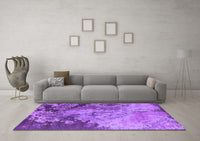 Machine Washable Oriental Purple Industrial Rug, wshurb2061pur