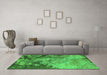 Machine Washable Oriental Green Industrial Area Rugs in a Living Room,, wshurb2061grn