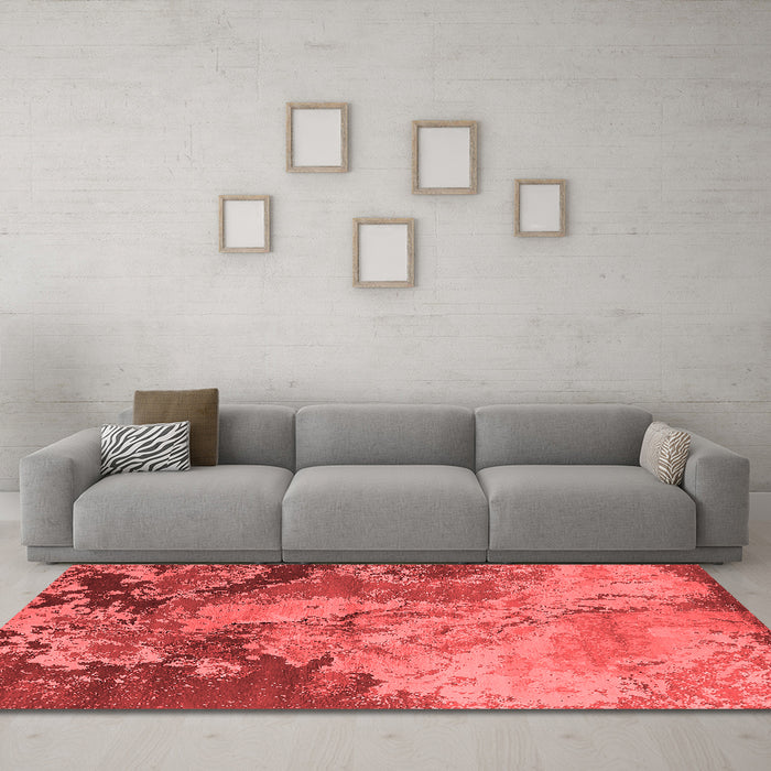 Industrial Red Washable Rugs