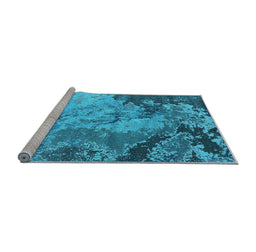 Sideview of Machine Washable Oriental Light Blue Industrial Rug, wshurb2061lblu