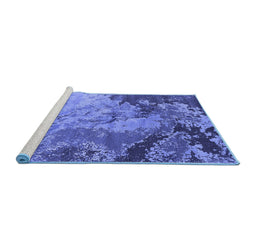 Sideview of Machine Washable Oriental Blue Industrial Rug, wshurb2061blu