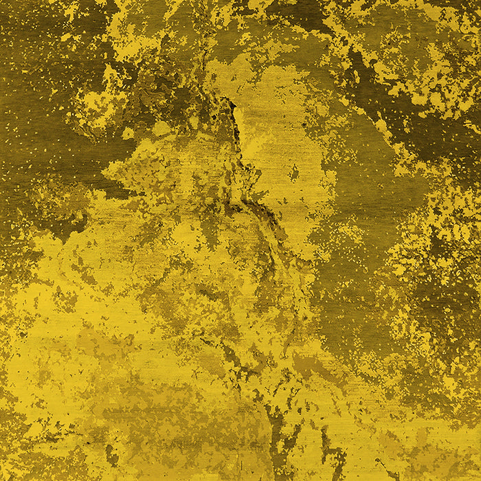 Machine Washable Oriental Yellow Industrial Rug, wshurb2061yw