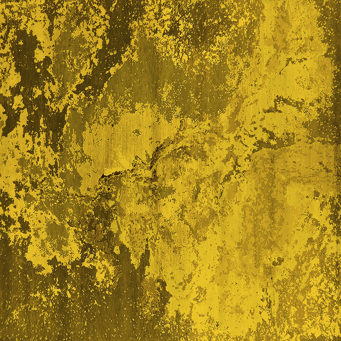 Square Machine Washable Oriental Yellow Industrial Rug, wshurb2061yw