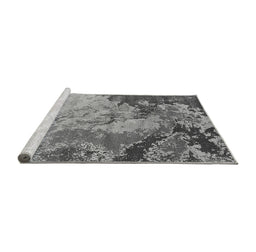 Sideview of Machine Washable Oriental Gray Industrial Rug, wshurb2061gry