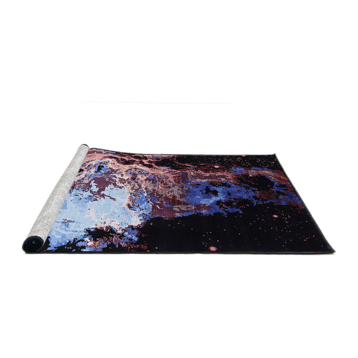 Sideview of Machine Washable Industrial Modern Midnight Gray Rug, wshurb2062