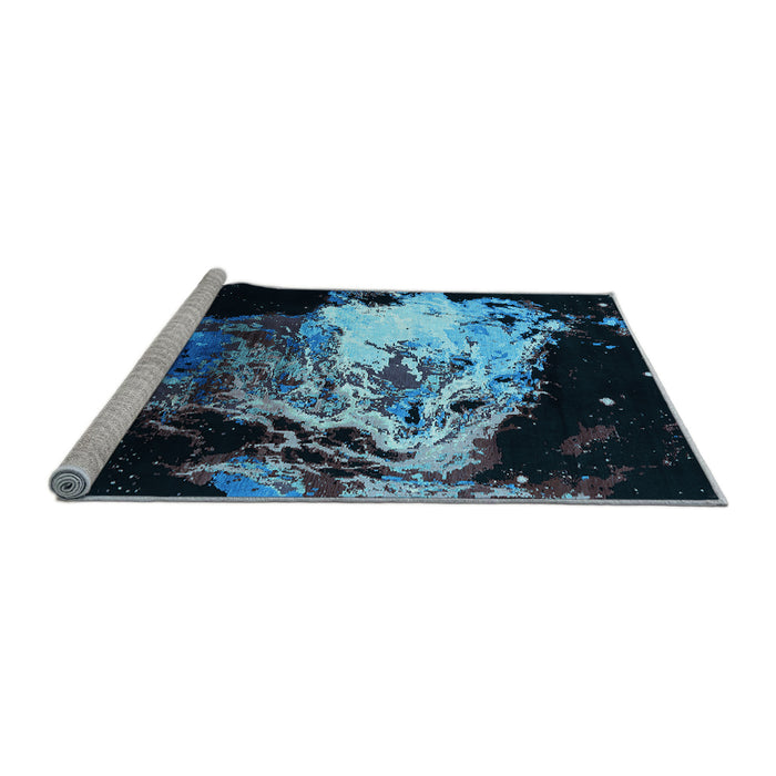 Sideview of Machine Washable Oriental Light Blue Industrial Rug, wshurb2062lblu
