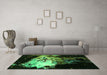 Machine Washable Oriental Green Industrial Area Rugs in a Living Room,, wshurb2062grn