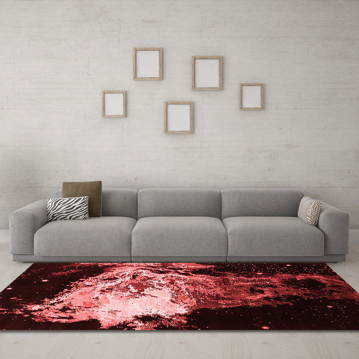 Industrial Red Washable Rugs