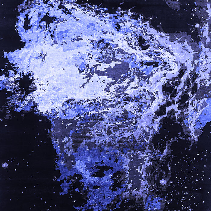 Machine Washable Oriental Blue Industrial Rug, wshurb2062blu