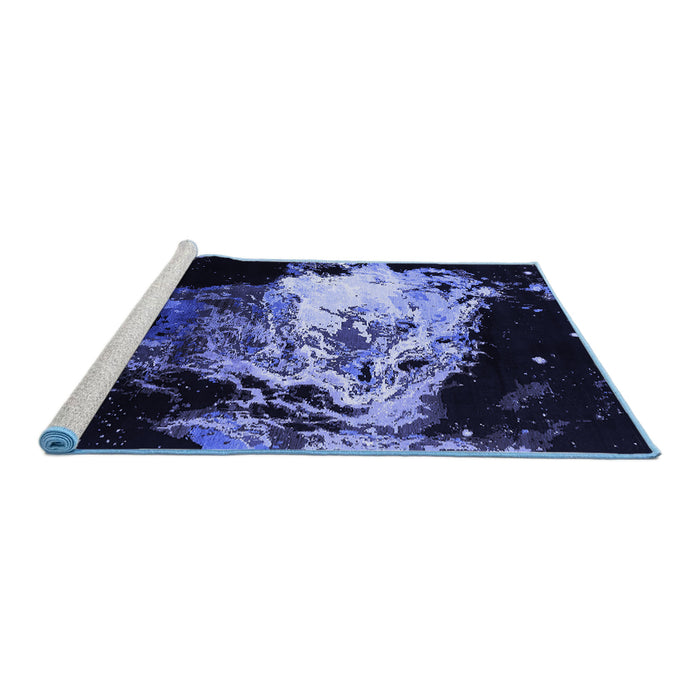 Sideview of Machine Washable Oriental Blue Industrial Rug, wshurb2062blu