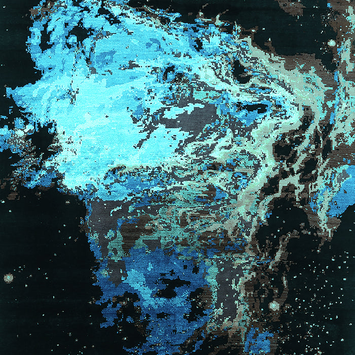 Machine Washable Oriental Turquoise Industrial Area Rugs, wshurb2062turq