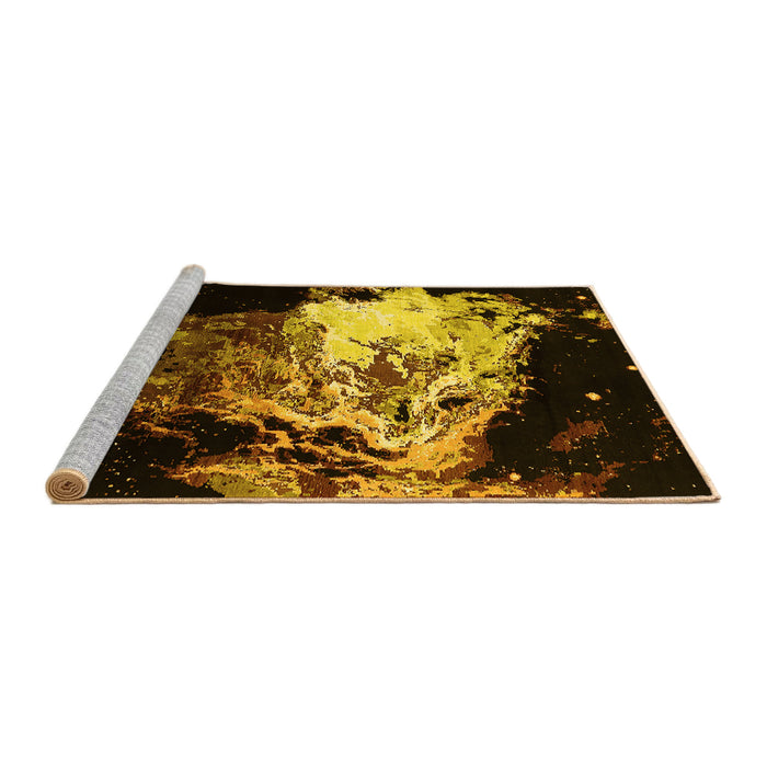 Sideview of Machine Washable Oriental Yellow Industrial Rug, wshurb2062yw