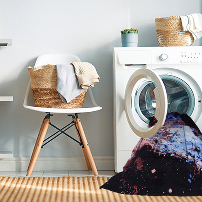 Machine Washable Industrial Modern Midnight Gray Rug in a Washing Machine, wshurb2062