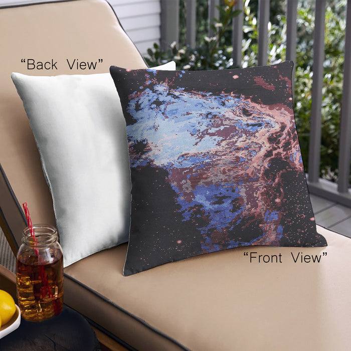 Front View of Mid-Century Modern Urban Square Midnight Gary Throw Pillow, 18 inch by 18 inch, pwurb2062